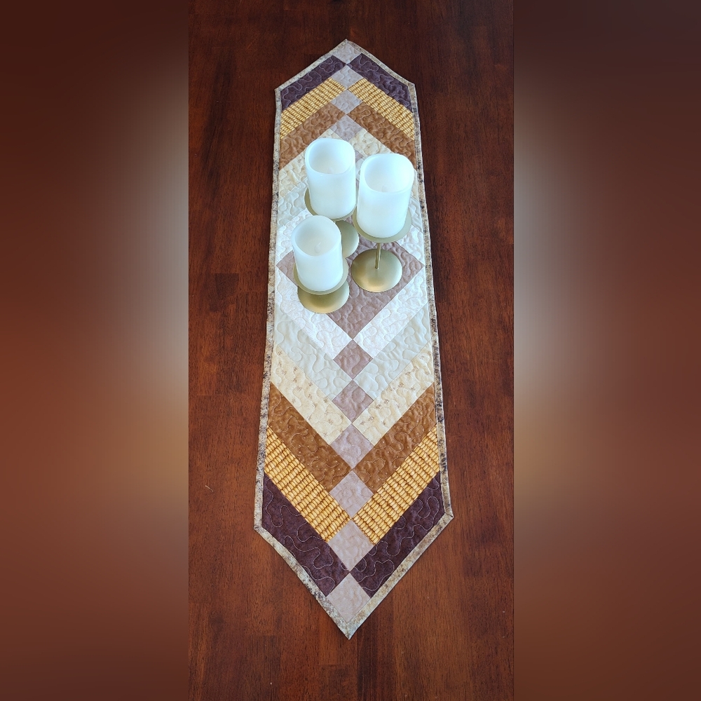Harvest Horizon! NEW HANDMADE Quilted Table Runner -  12" X 46"